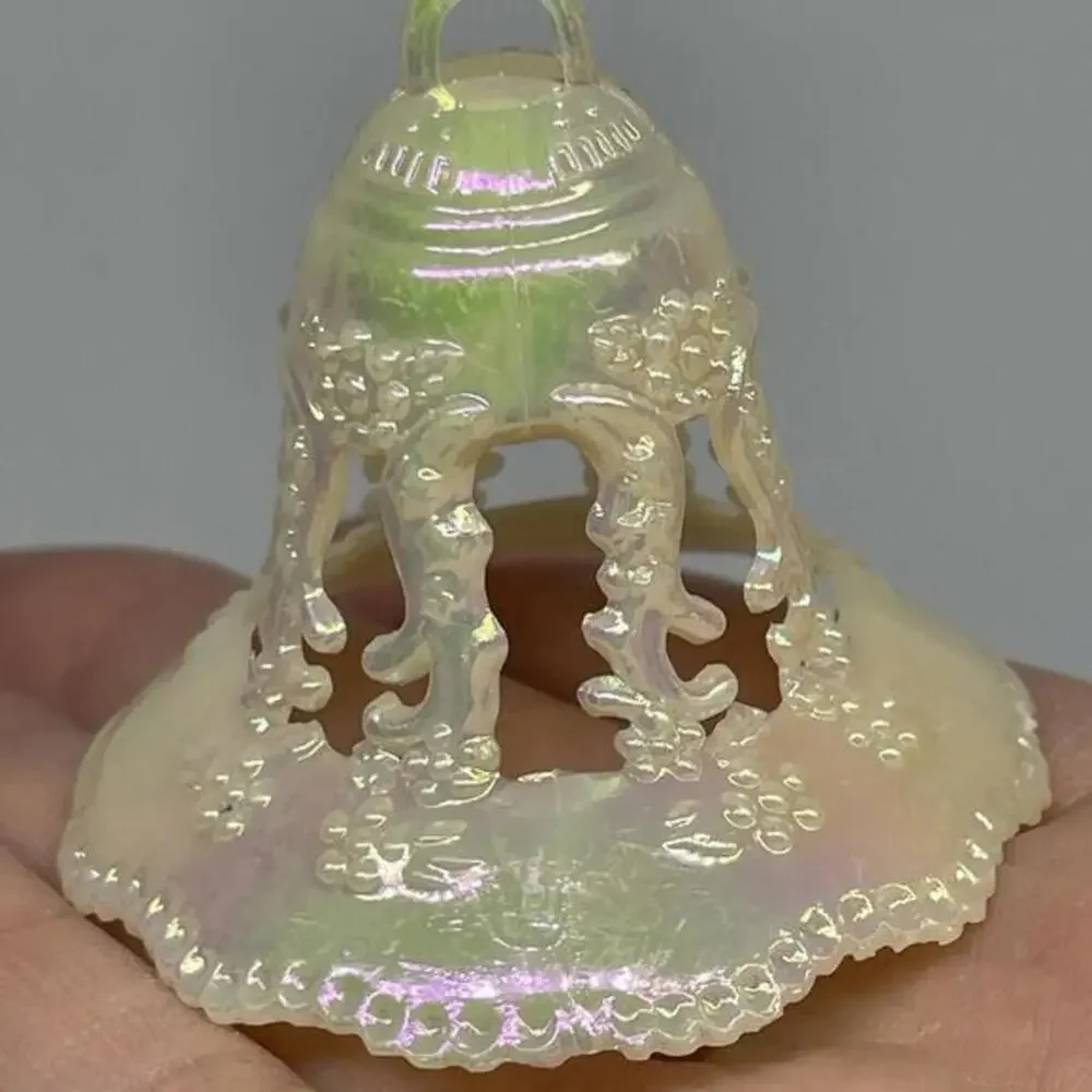 Iridescent Ivory Hard Plastic‎ Wedding Bells Ornaments LOT of 29 Vintage